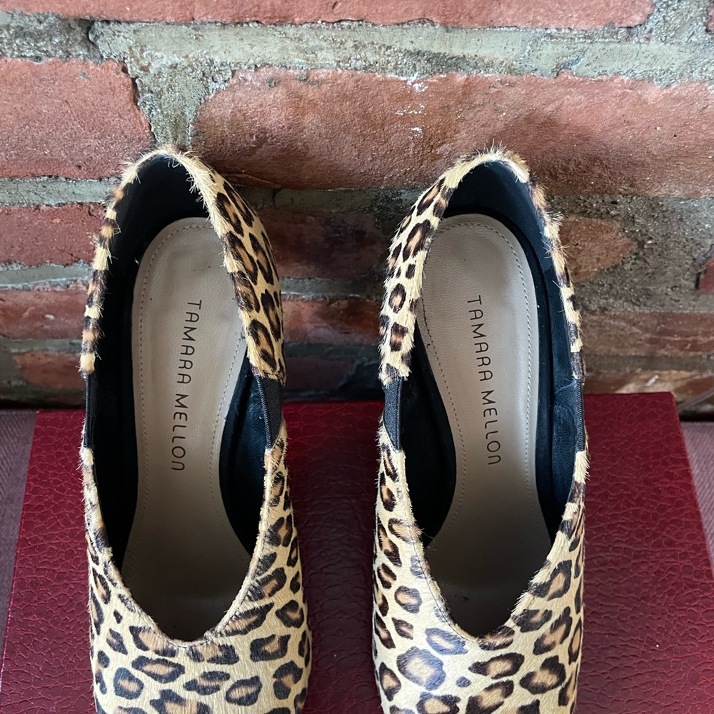 FINAL SALE ‼️Tamara Mellon Leopard Print Calf Hair Stiletto Heels - Picture 4 of 7